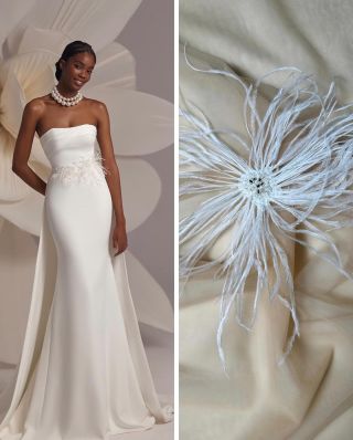 Ozdobná kytice z pštrosího peří , barva ivory. . . . . @bridal_fabrics_tk . . ....